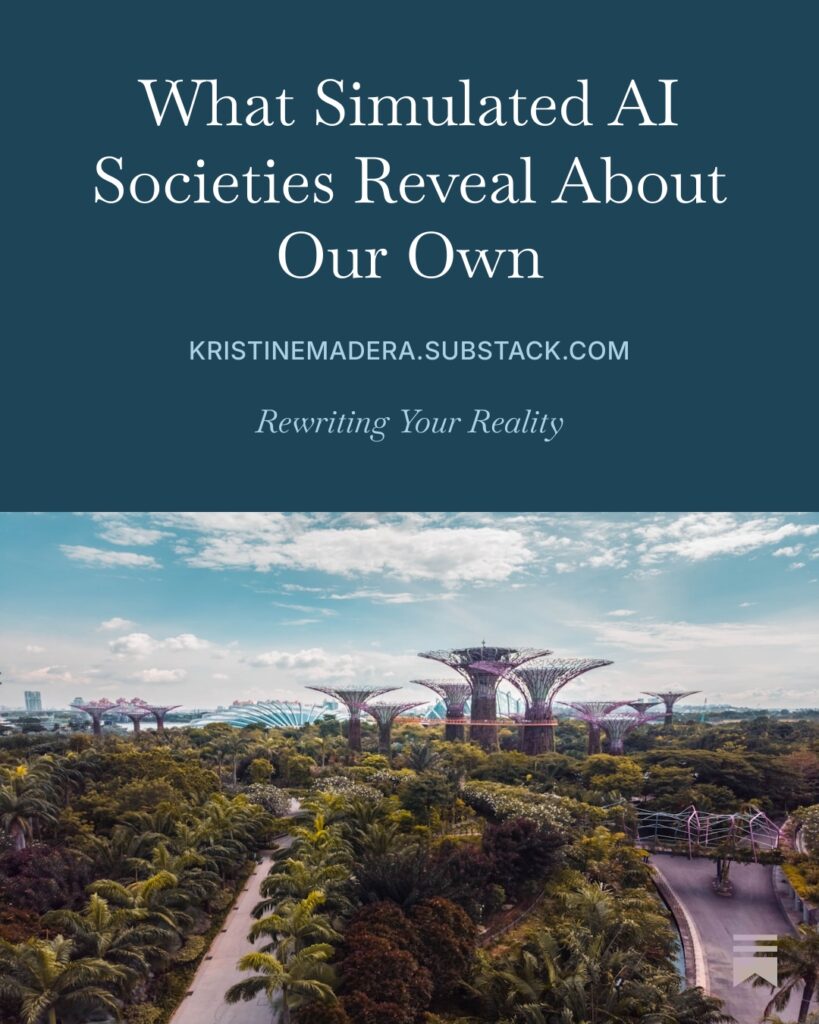 What AI Societies Say About Our Own Essay